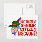Senior Citizen Discount Briefkaart (Voorkant / Achterkant)