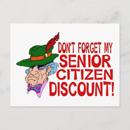 Senior Citizen Discount Briefkaart (Voorkant)