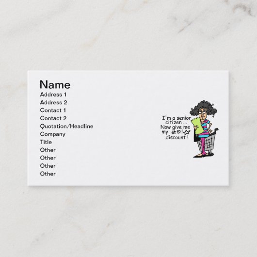 Senior Citizen Discount Kortingskaartje (Voorkant)