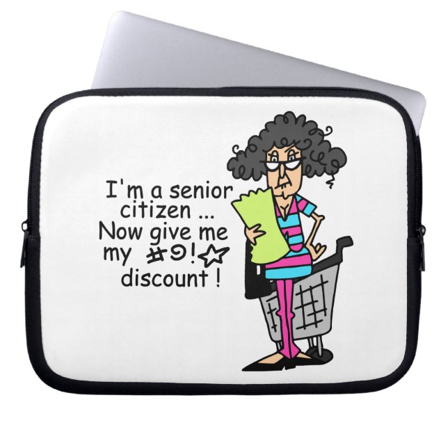 Senior Citizen Discount Laptop Sleeve (Voorkant)
