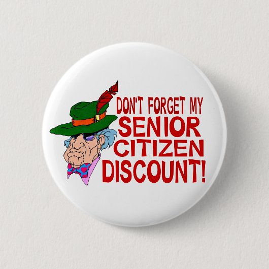 Senior Citizen Discount Ronde Button 5,7 Cm (Voorkant)