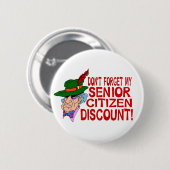Senior Citizen Discount Ronde Button 5,7 Cm (Voorkant /achterkant)