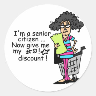 Senior Citizen Discount Ronde Sticker