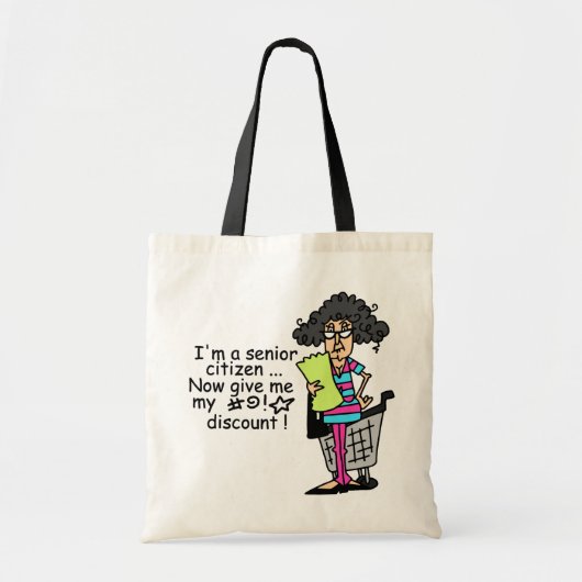 Senior Citizen Discount Tote Bag (Voorkant)