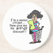 Senior Citizen Discount Zandsteen Onderzetter (Voorkant)