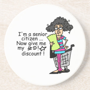 Senior Citizen Discount Zandsteen Onderzetter