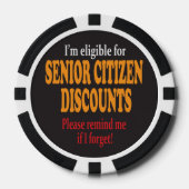 Senior Citizen Korting Herinnering Ontwerp | HUMOR Poker Chips (Voorkant)
