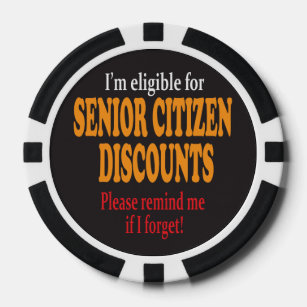 Senior Citizen Korting Herinnering Ontwerp   HUMOR Poker Chips