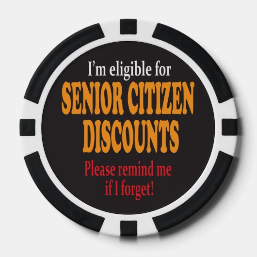 Senior Citizen Korting Herinnering Ontwerp | HUMOR Poker Chips (Voorkant)