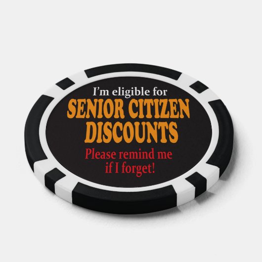 Senior Citizen Korting Herinnering Ontwerp | HUMOR Poker Chips (Enkel)