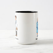 Senior Citizen Paying Off Medical Debt Tweekleurige Koffiemok (Center)