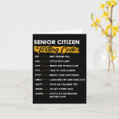 Senior Citizen &#; s sms-code Grappige oude mensen Kaart (Gele Bloem)