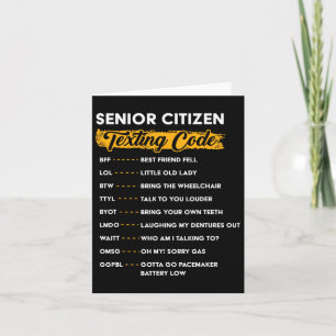 Senior Citizen&# s Sms-Code Grappige Oude Mensen Kaart