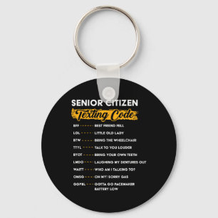Senior Citizen &# s sms-code Grappige oude mensen Sleutelhanger