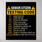 Senior Citizen Sms Code Cool Grappig Oude Mensen  Poster (Voorkant)