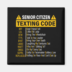 Senior Citizen Sms Code Cool Grappige Oude Mensen Magneet