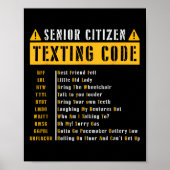 Senior Citizen's Texting Code Cadeau voor Gra Poster (Voorkant)