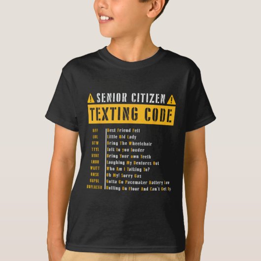 Senior Citizen's Texting Code Cadeau voor Gra T-shirt (Voorkant)