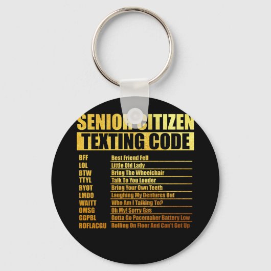 Senior Citizen's Texting Code Grandpa Sleutelhanger (Voorkant)