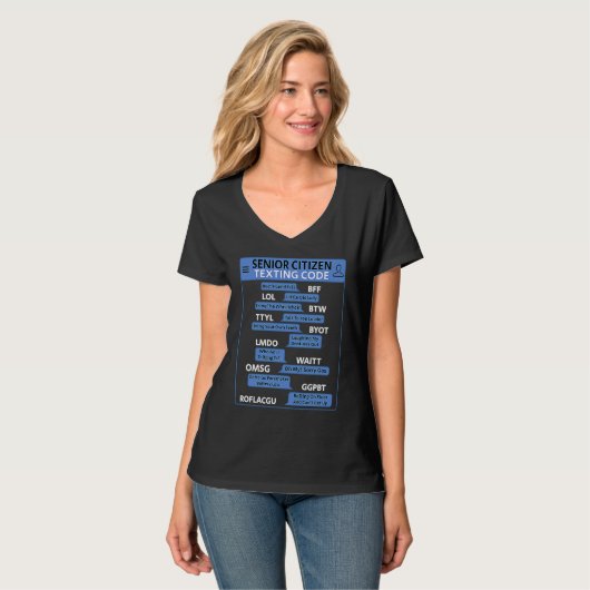 Senior Citizens Texting Code Retirement Old Elderl T-shirt (Voorkant volledig)