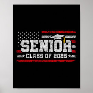 Senior CL 2025 Afstuderen - Amerikaanse vlag - Sen Poster