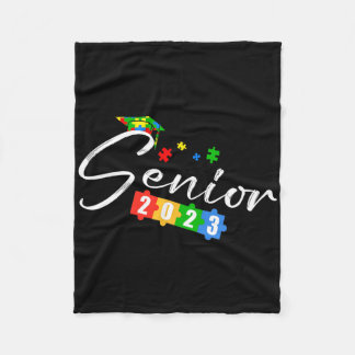 Senior Cl Of 2023 Autism Awareness School Graduati Fleece Deken