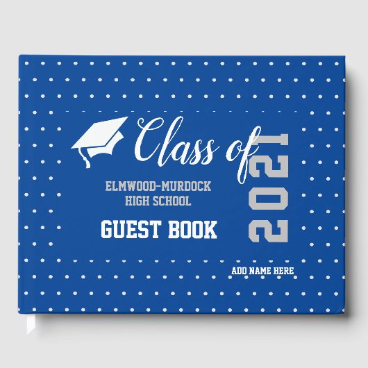 Senior Class 2021 Blue Afstuderen Gastboek Gastenboek (Voorkant)