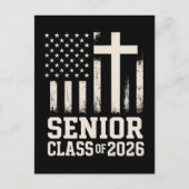 Senior Class 2026 Cross Flag USA Briefkaart (Voorkant)