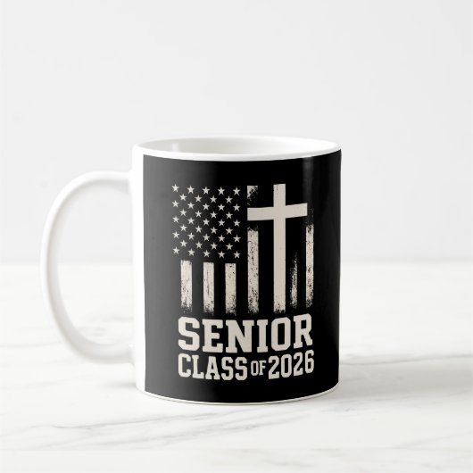 Senior Class 2026 Cross Flag USA Koffiemok (Links)