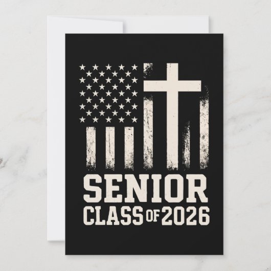Senior Class 2026 Cross Flag Verenigde Staten Kaart (Voorkant)