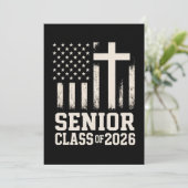 Senior Class 2026 Cross Flag Verenigde Staten Kaart (Staand voorkant)