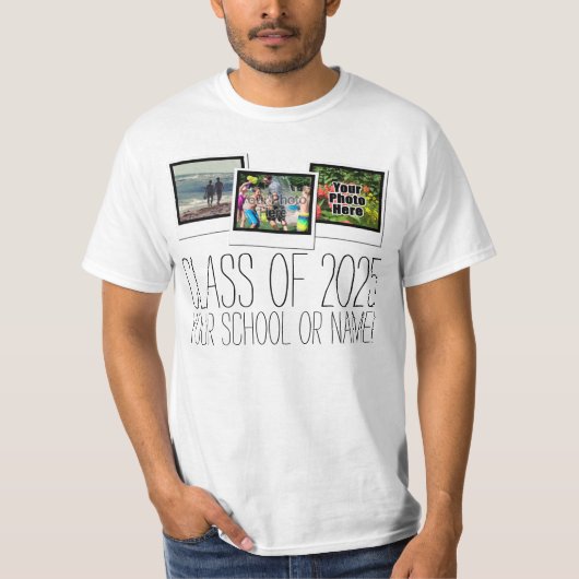 Senior Class of 2025 Afstuderen Foto Custom T-shirt (Voorkant)