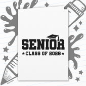 Senior Class of 2026 Bold Graduation Typography Kaart