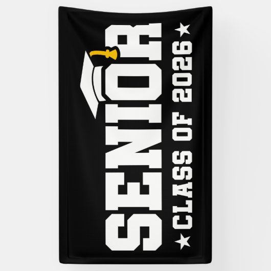 Senior Class of 2026 Bold Graduation Typography Spandoek (Verticaal)