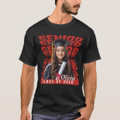 Senior Class of 2026 Gepersonaliseerde foto en naa T-shirt (Voorkant)