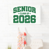 Senior Class of 2026 Green Graduation Bold Minimal Spandoek (Insitu)