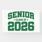 Senior Class of 2026 Green Graduation Bold Minimal Spandoek (Horizontaal)