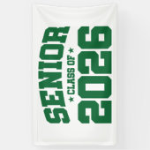 Senior Class of 2026 Green Graduation Bold Minimal Spandoek (Verticaal)