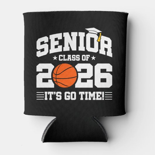 Senior Class of 2026 It’s Go Time Basketball Grad Blikjeskoeler (Voorkant)