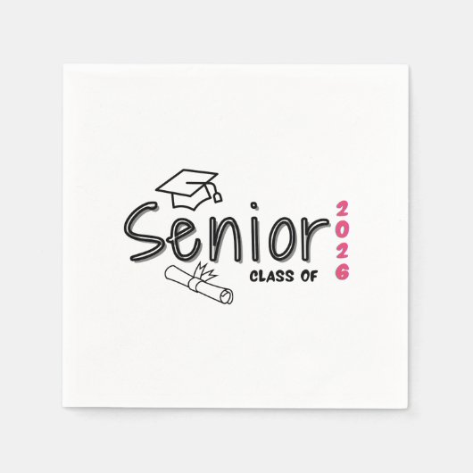 Senior Class of 2026 Paper Napkin Servet (Voorkant)