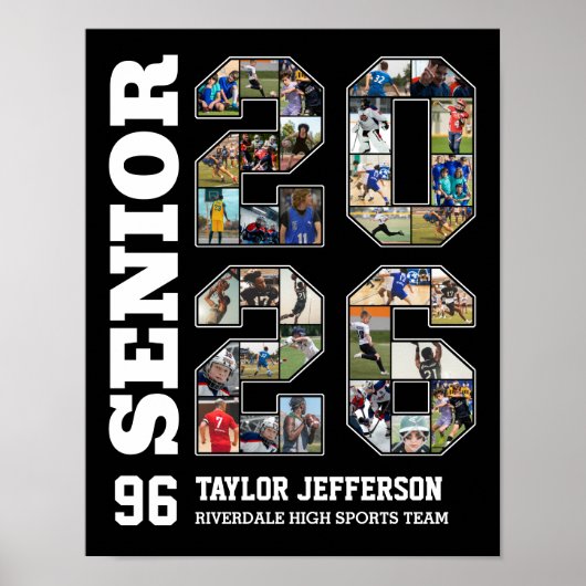 Senior Class of 2026 Sports Team Photo Collage Poster (Voorkant)