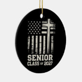 Senior Class Of 2027 USA Flag Cross Christian Grad Keramisch Ornament (Rechts)