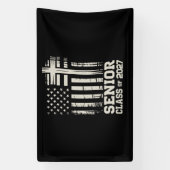 Senior Class Of 2027 USA Flag Cross Christian Grad Spandoek (Verticaal)