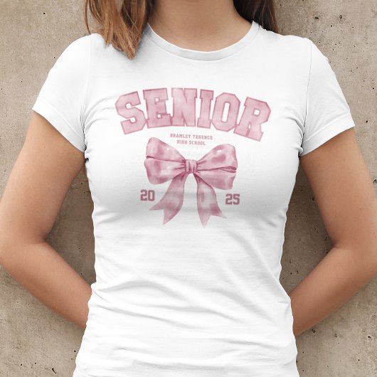 Senior Class van 2025 Pink Bow Afstuderen Jaar T-shirt