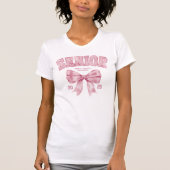 Senior Class van 2025 Pink Bow Afstuderen Jaar T-shirt (Voorkant)
