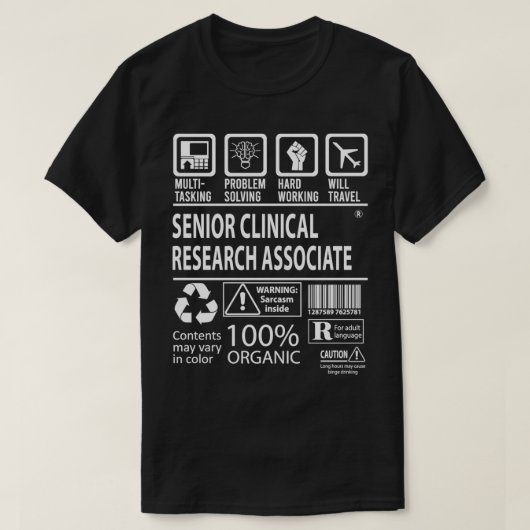 Senior Clinical Research Associate Multitasking Jo T-shirt (Design voorkant)