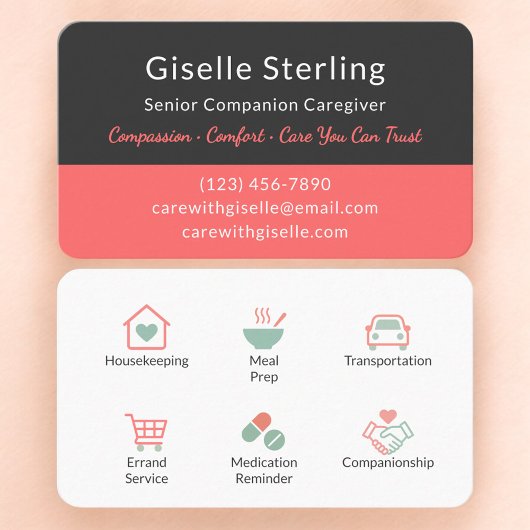 Senior Companion and Caregiver Visitekaartje