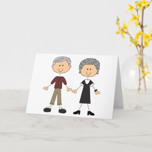 Senior Couple Kaart (Gele Bloem)