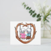 Senior Couple over Swing Briefkaart (Staand voorkant)