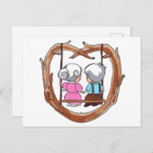 Senior Couple over Swing Briefkaart (Voorkant / Achterkant)